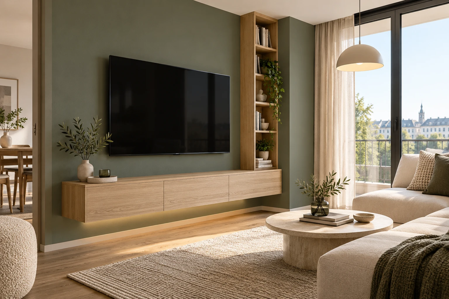 Nordic oak media console